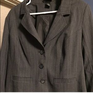 Grey stripe pant suit